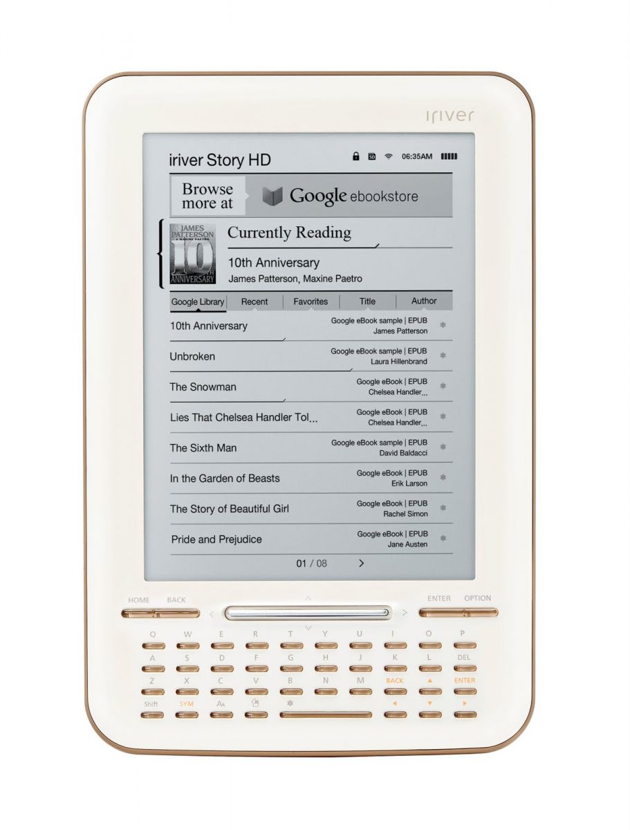 Iriver выпустила первую электронную книгу с поддержкой Google eBooks